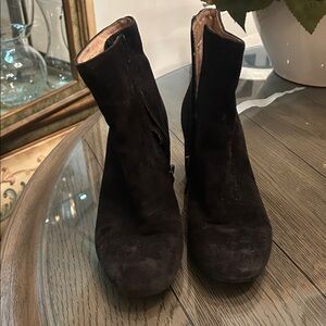 Halogen Dark Suede Ankle Booties